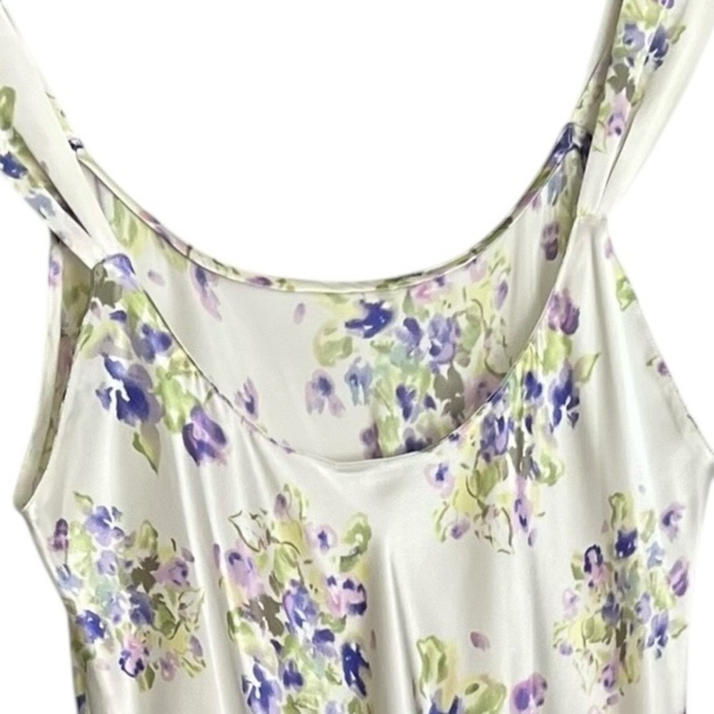 Natori for Saks Fifth Avenue Cream and Purple Floral Print Slip Dress Chemise 1X - Picture 5 of 16
